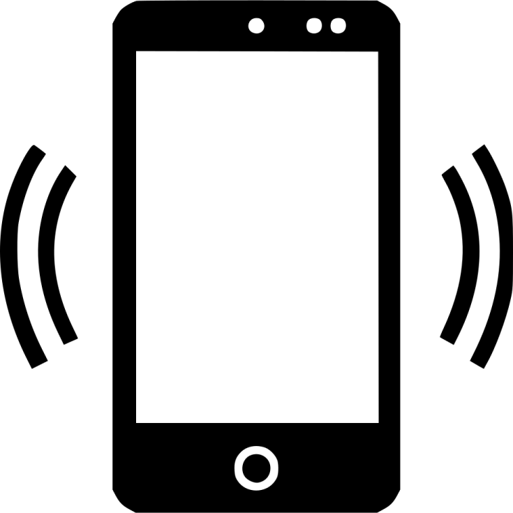 a black and white icon of an iphone