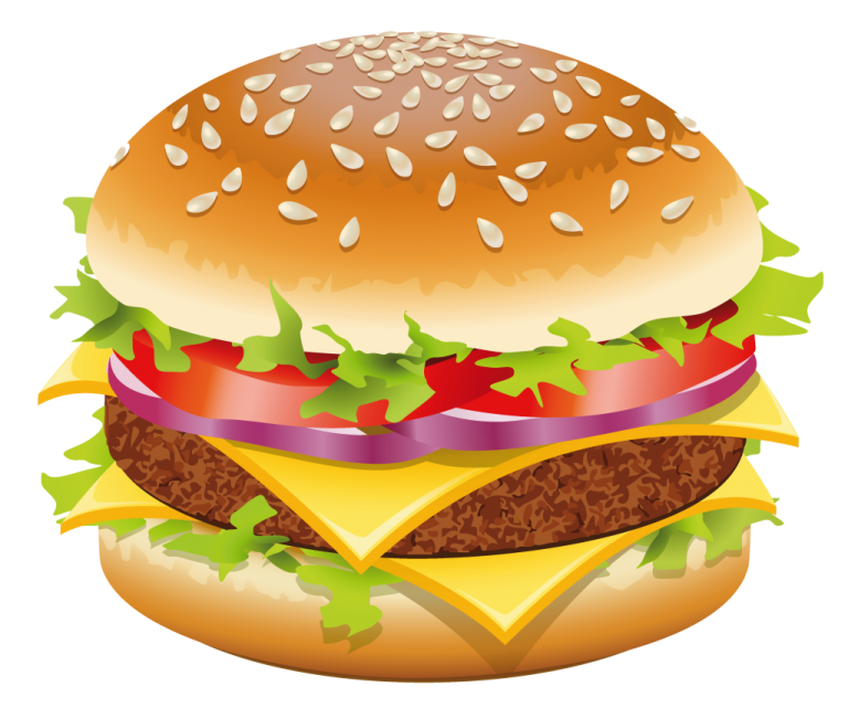 a hamburger with cheese, tomato and lete