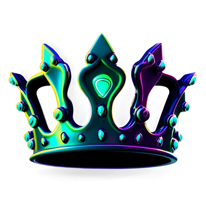 a purple and green crown on a white background