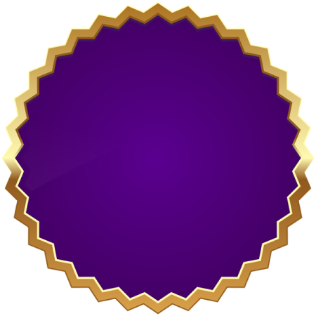 a purple circle with gold border