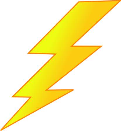 a yellow lightning bolt