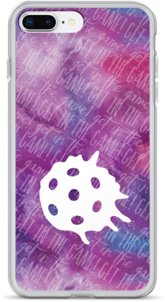 a purple and blue watercolor phone case with the words happy birthday on it