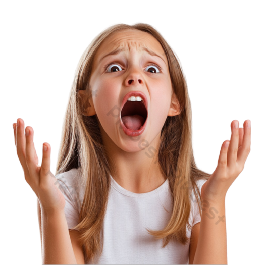 a little girl with her mouth wide open