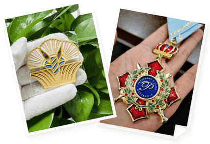 two pictures of a person holding a medal