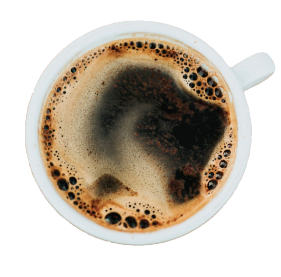 a cup of coffee on a white background