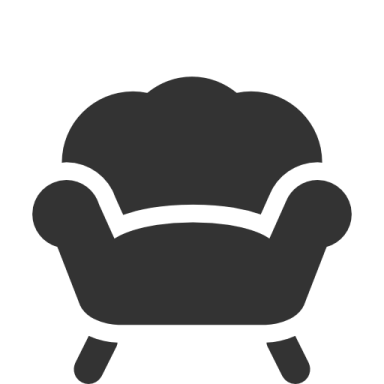 a black and white silhouette of a chair