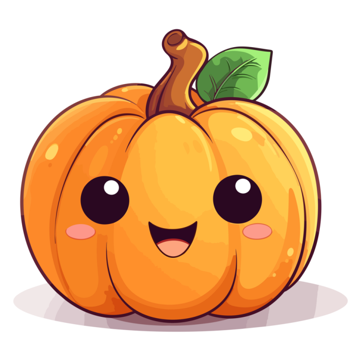 an orange pumpkin with a green leaf on top