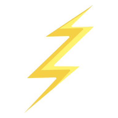 a yellow lightning bolt