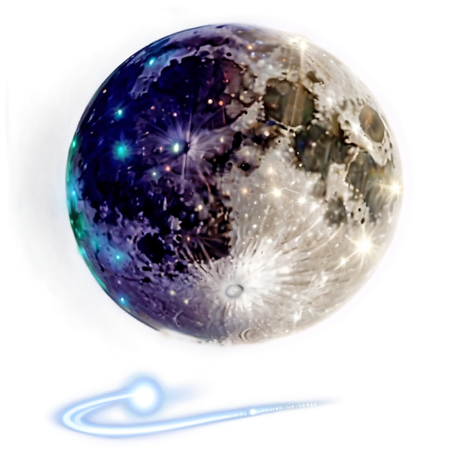 a drawing of the moon with stars in the background