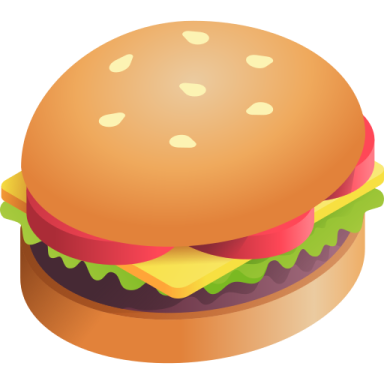 a hamburger on a white background
