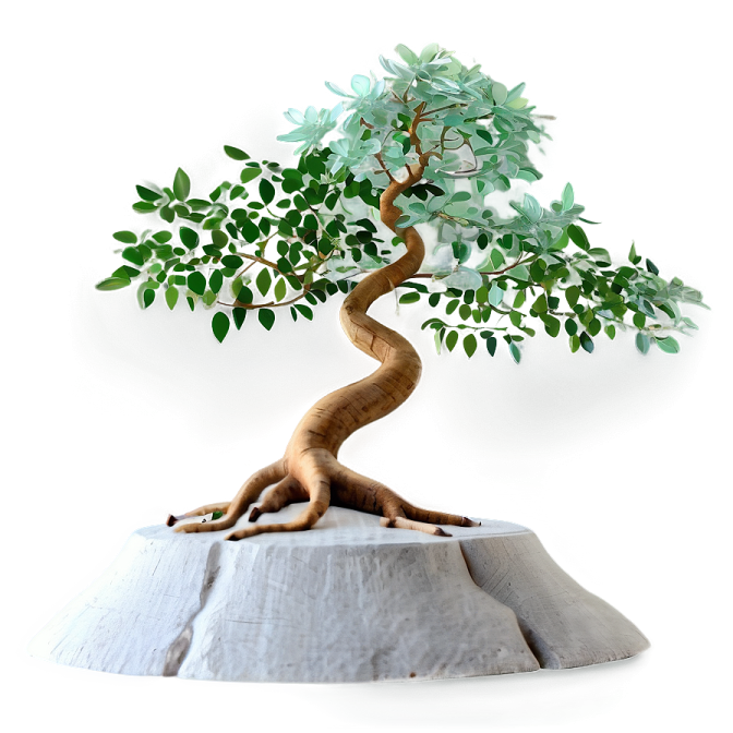 a small tree on top of a rock