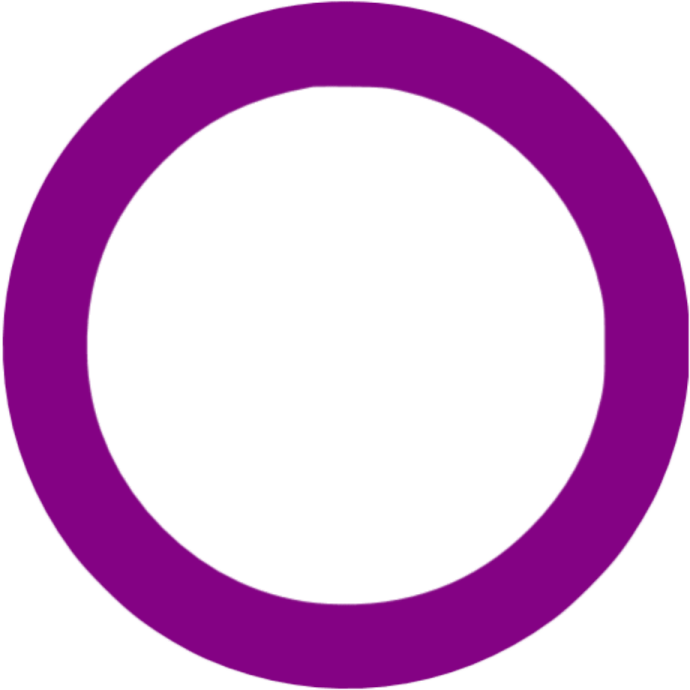 a purple circle on a white background