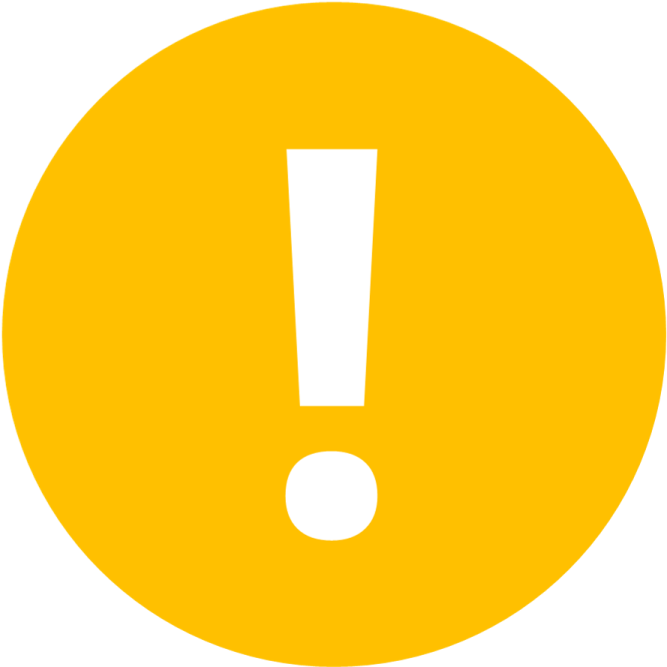 a yellow circle with an ex icon