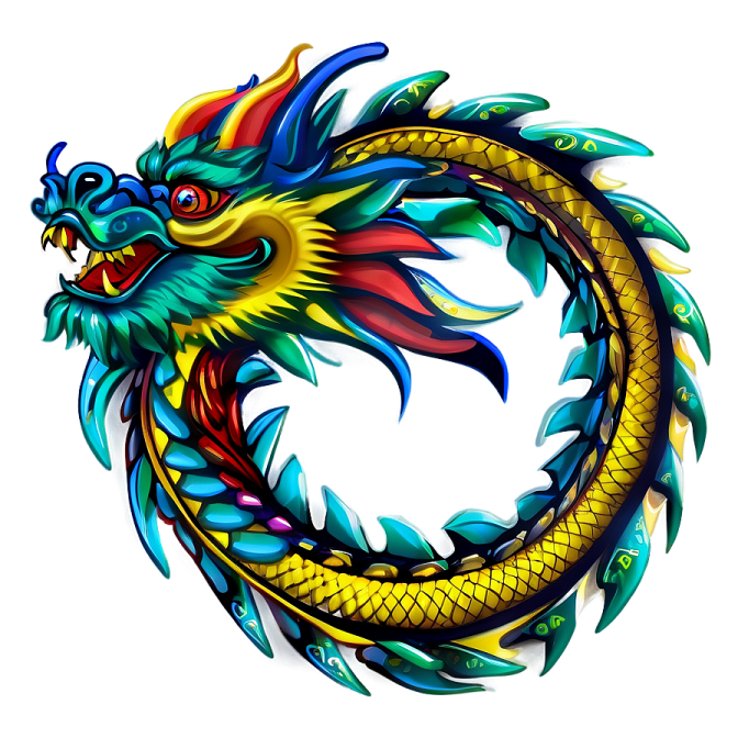 a colorful dragon tattoo design