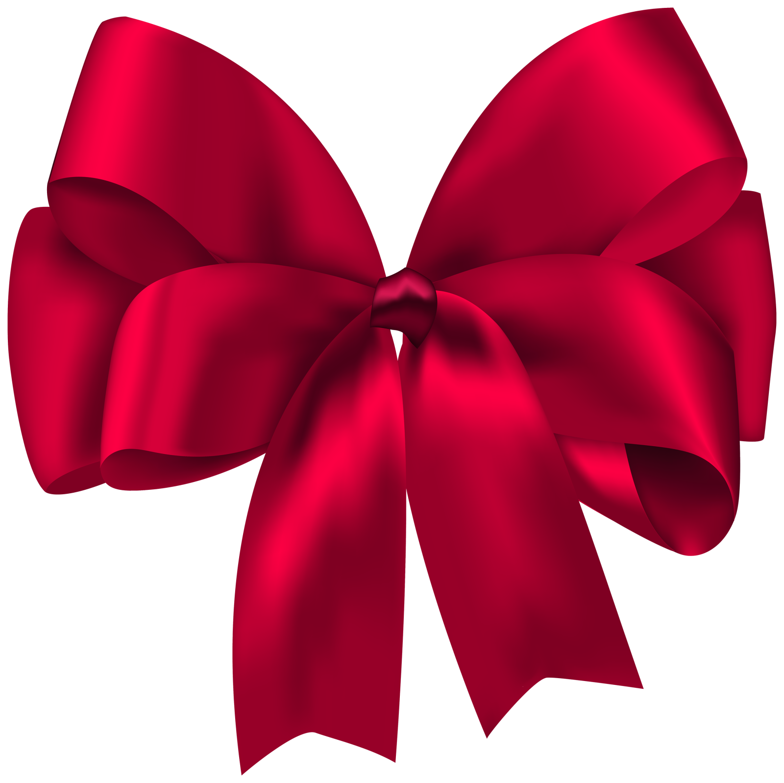 a red bow on a white background