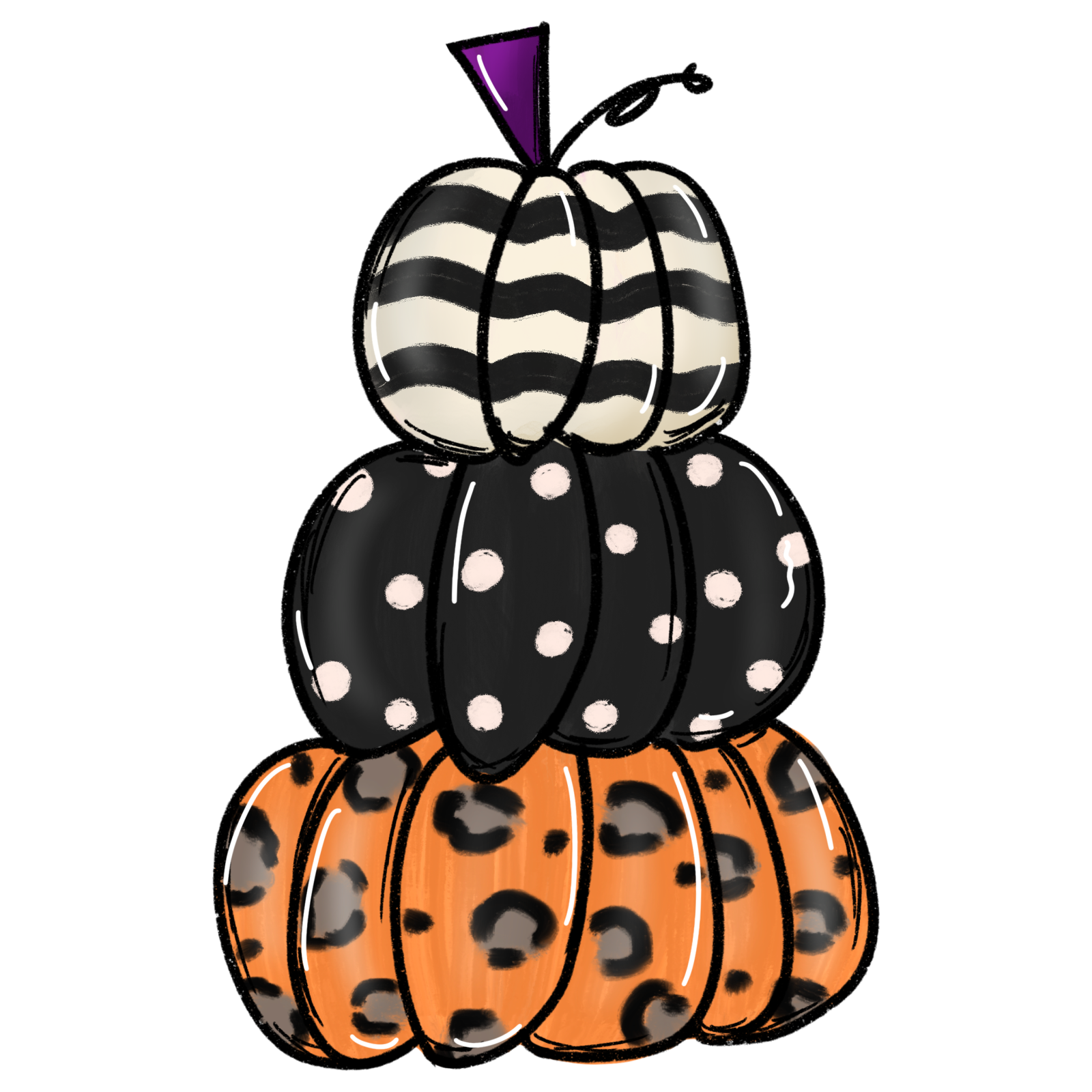 a stack of halloween pumpkins