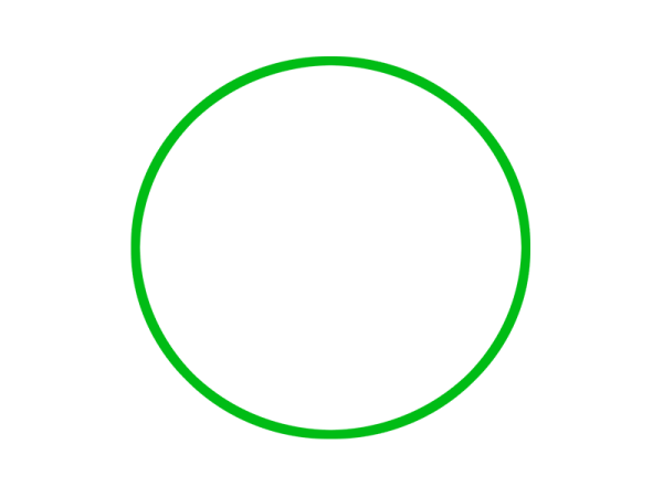 a green circle on a white background