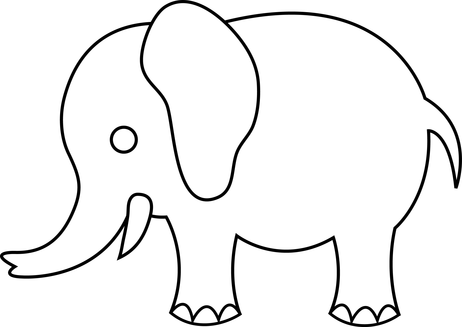 an elephant outline drawing
