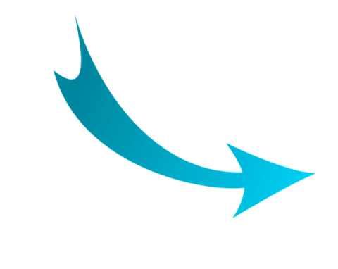 a blue arrow pointing up to the right