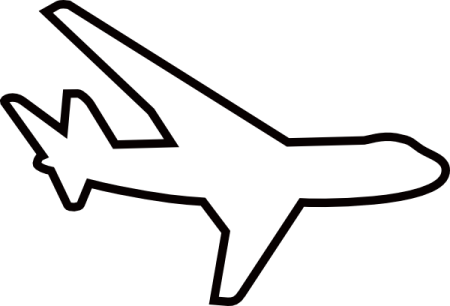 a black and white airplane icon