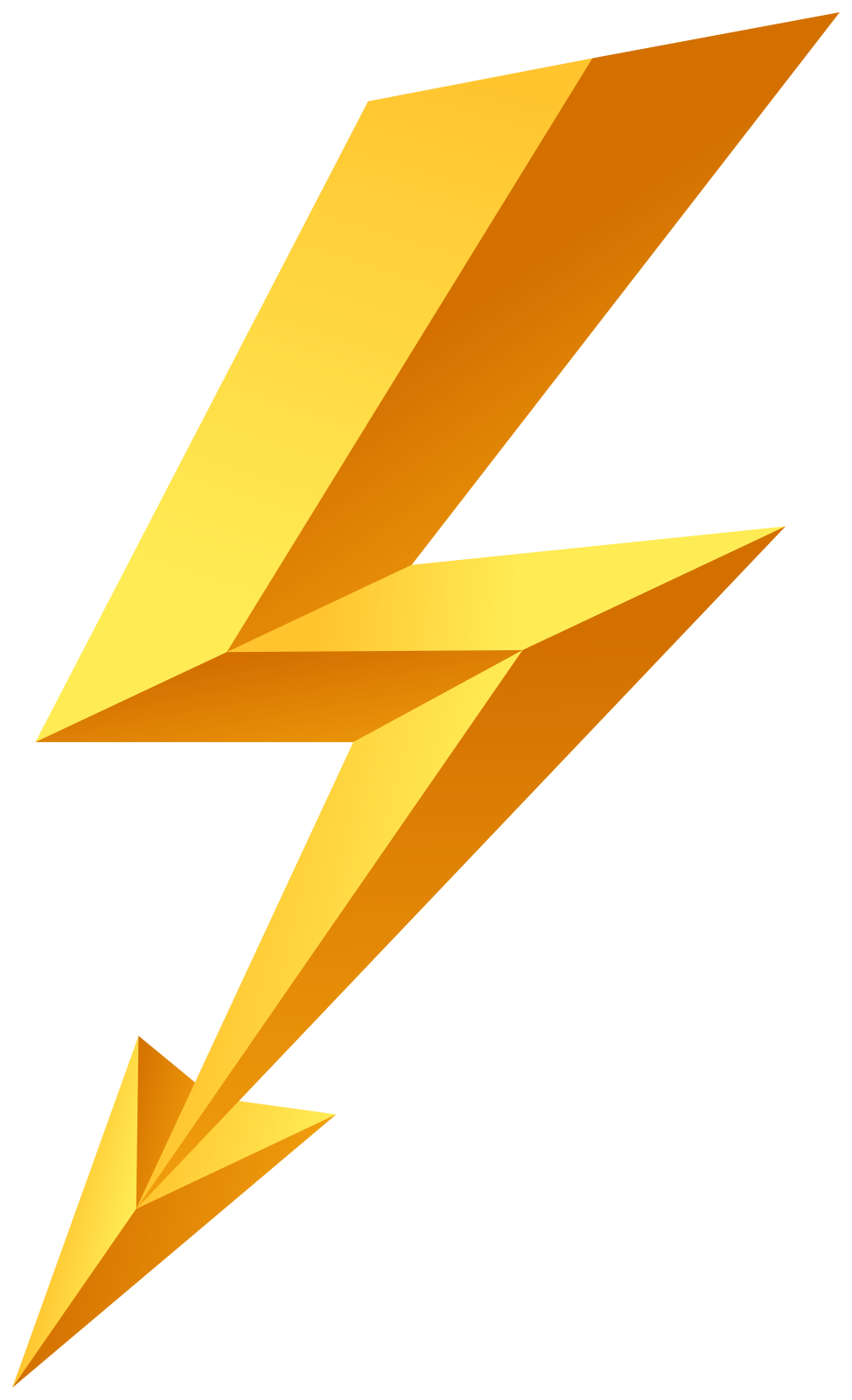an orange lightning bolt on a white background