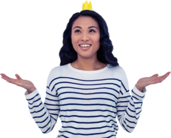 a woman wearing a crown on her head