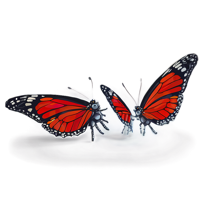 a pair of butterflies on a white background