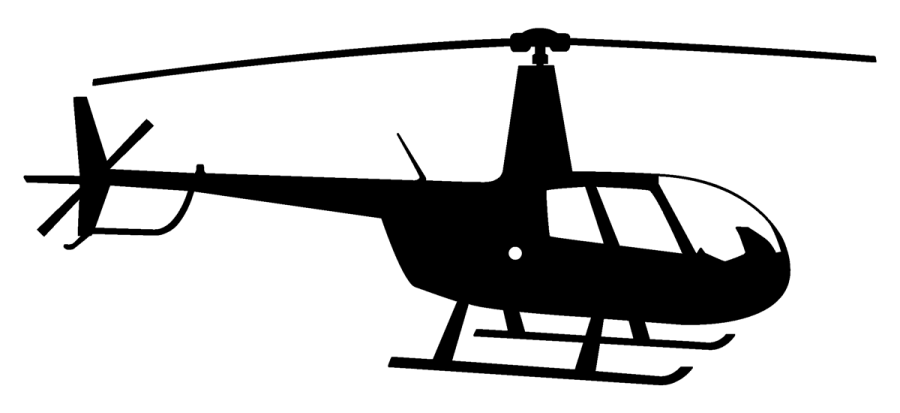 a black and white silhouette of a helicopter