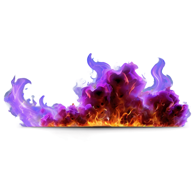 a purple and red fire on a white background