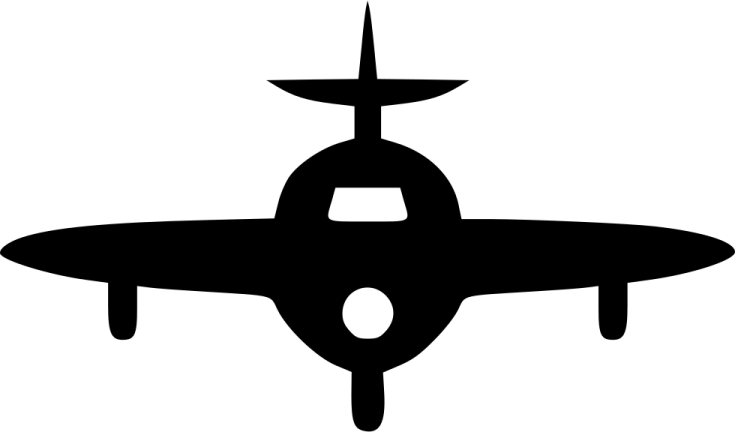 a black and white silhouette of an airplane