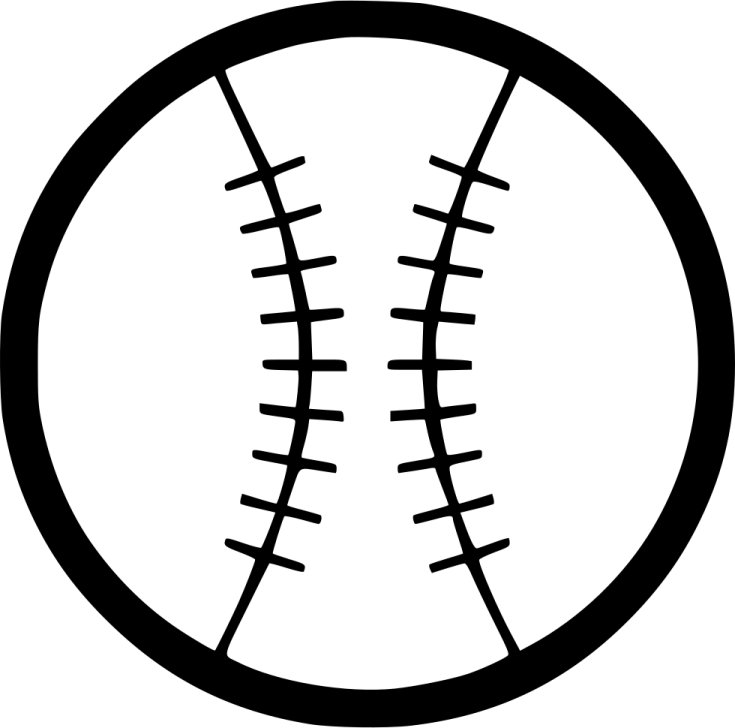 a black and white image of a baseball ball