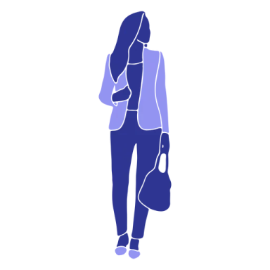 a silhouette of a woman with a handbag