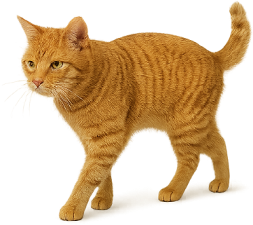 the cat is orange