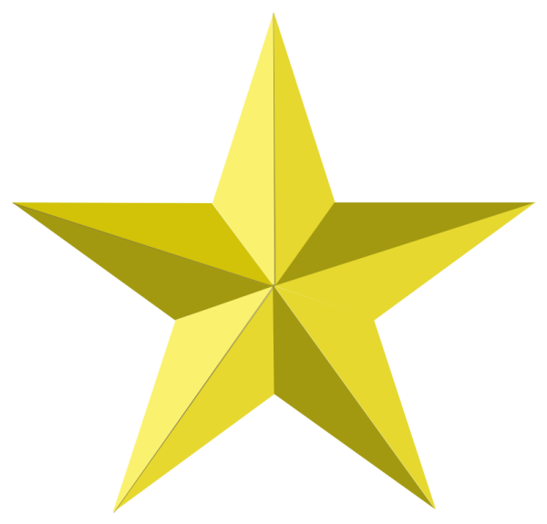 a gold star on a white background