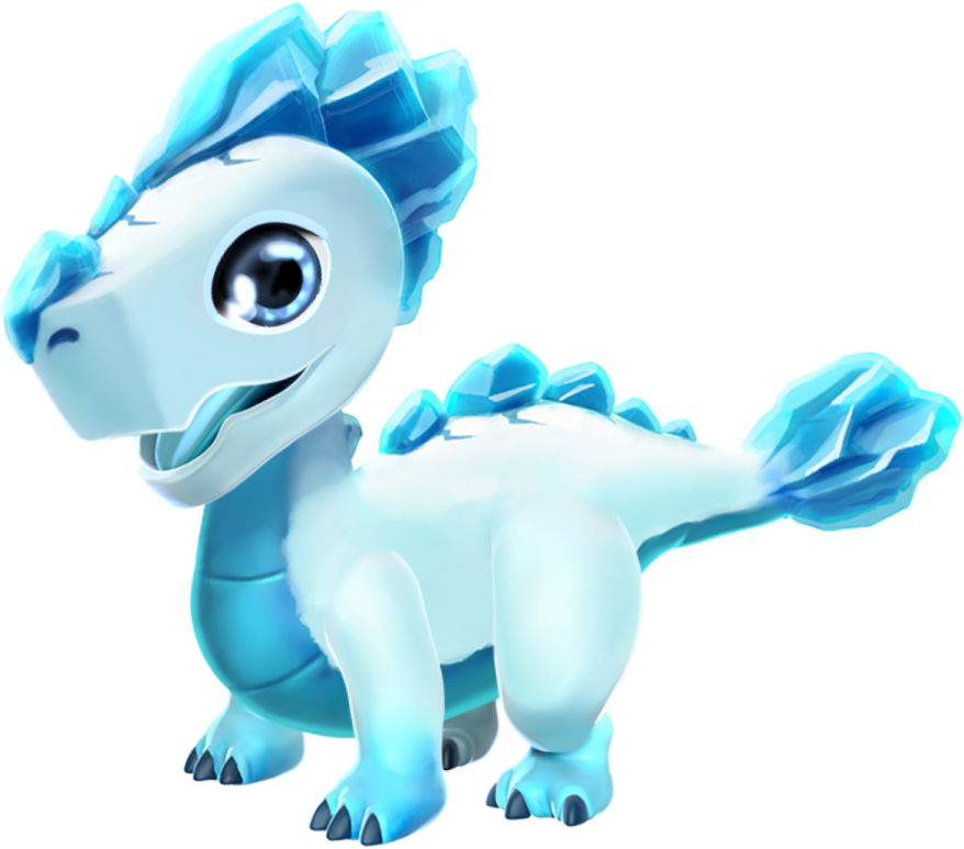 a white and blue dragon with big eyes