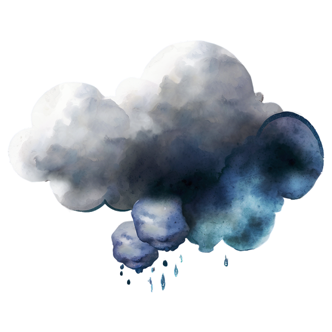 a watercolor painting of a cloud