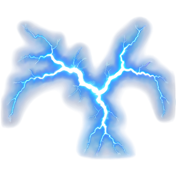 a lightning bolt on a white background