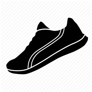 a black and white shoe icon