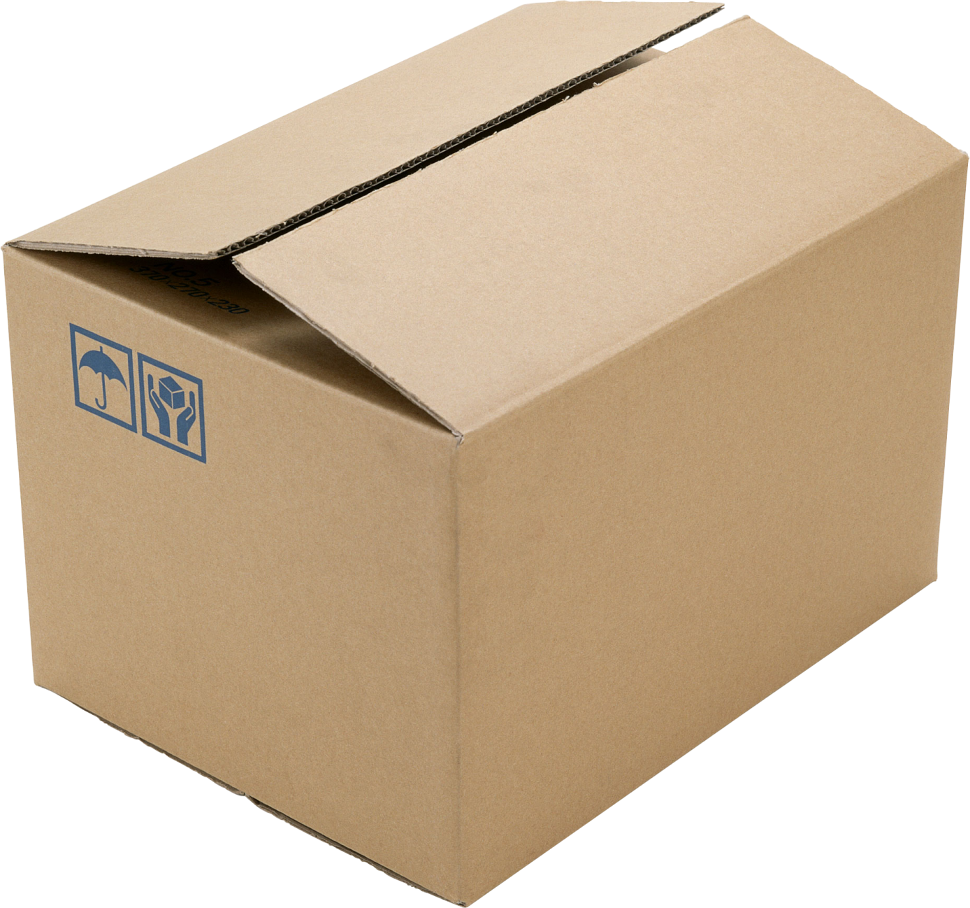 a cardboard box on a white background