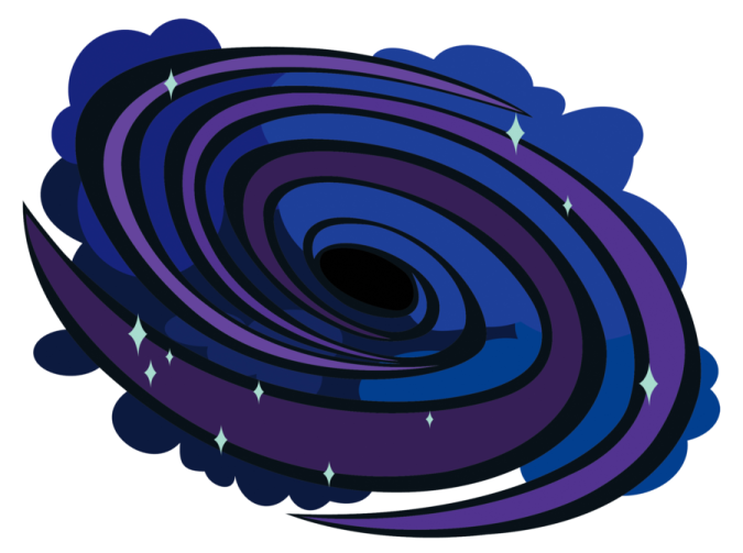 a blue and purple swirl with stars
