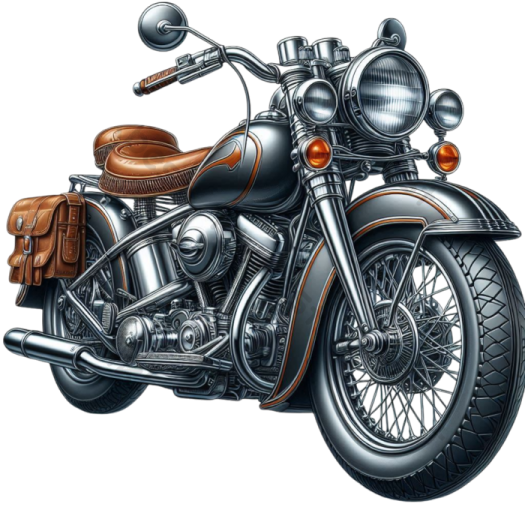 a drawing of a motorcycle on a white background