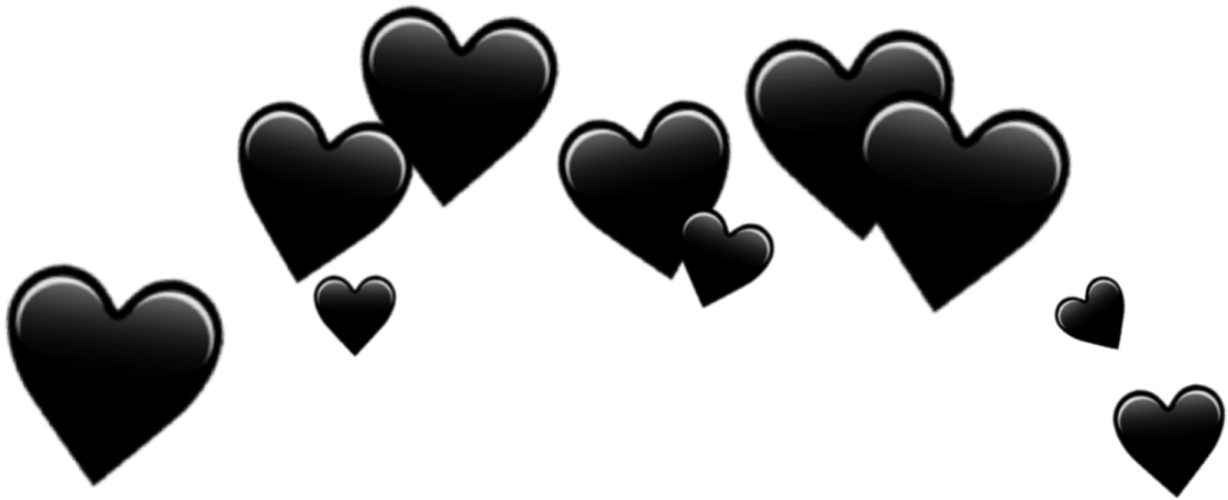 a group of black hearts on white background