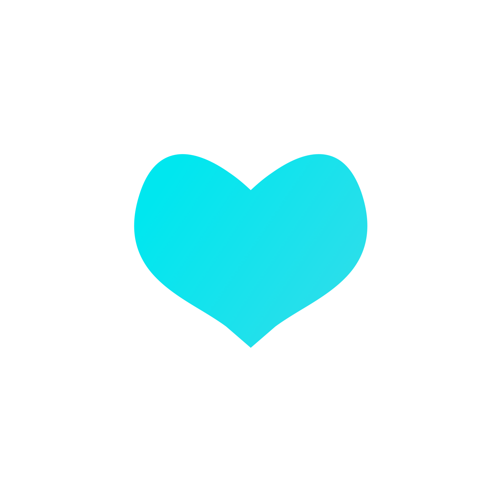 a blue heart on a white background