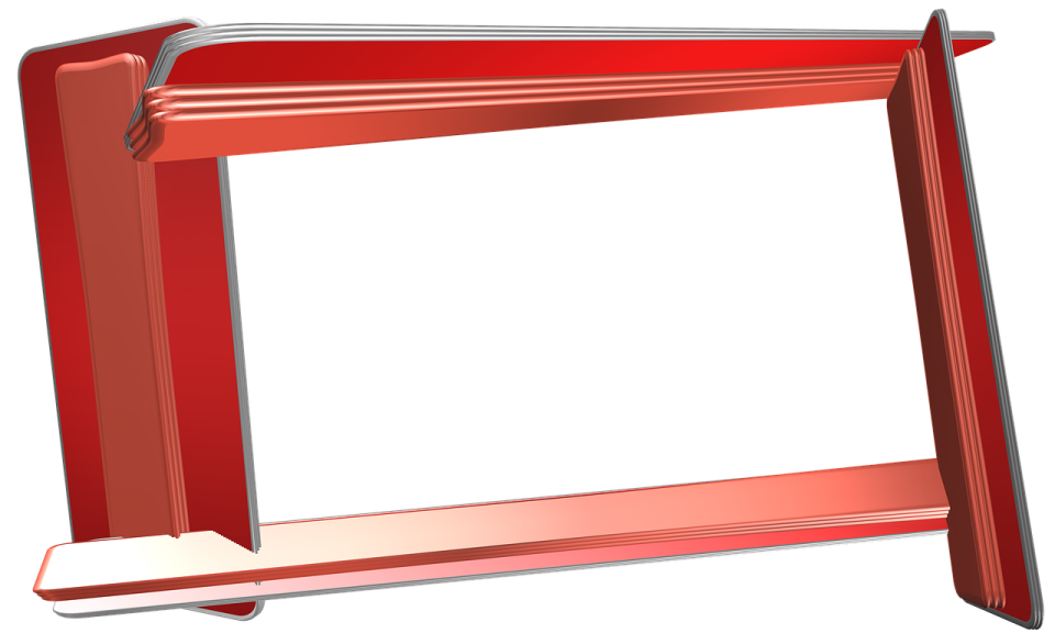 a red frame on a white background