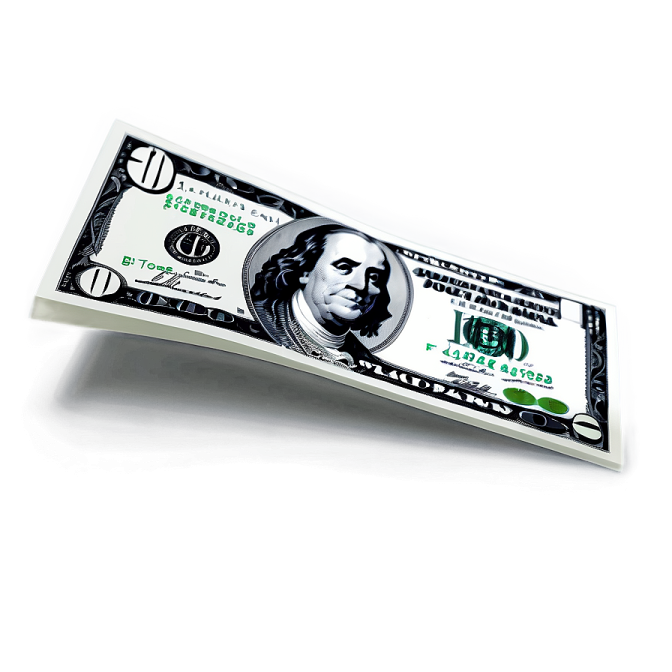 a hundred dollar bill on a white background