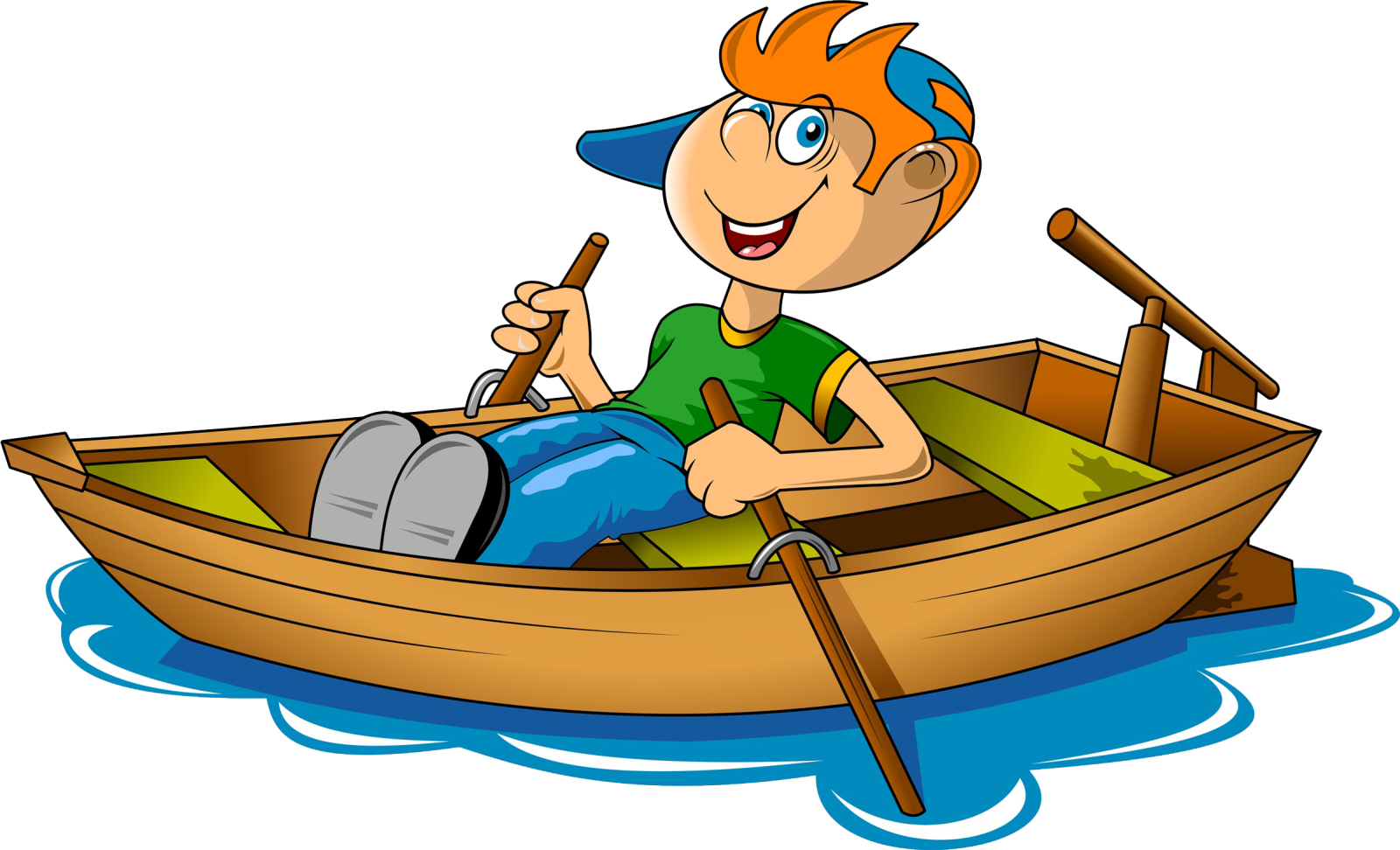 a boy in a boat