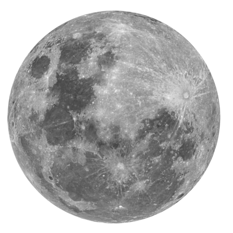 a full moon on a white background