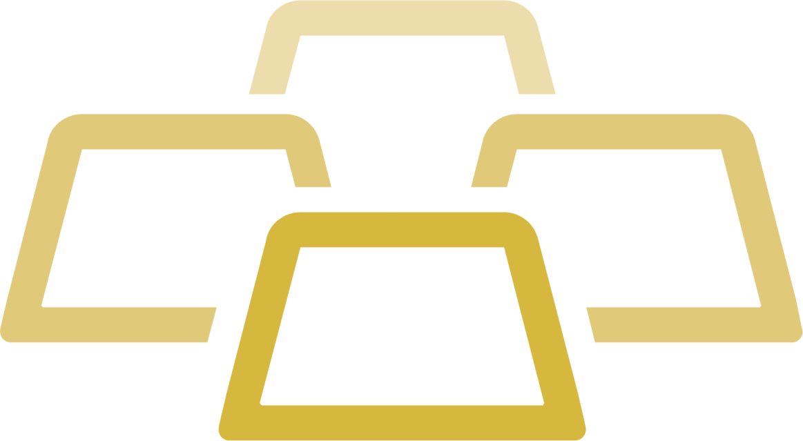 a gold cross icon with three crosses