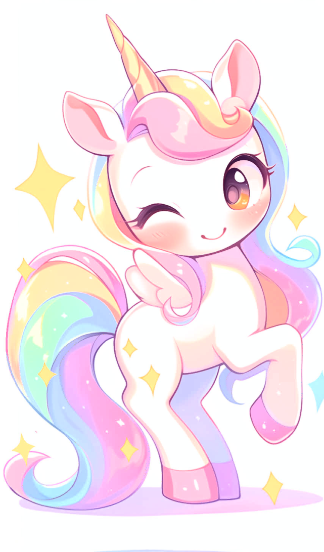 a drawing of a unicorn with stars on it