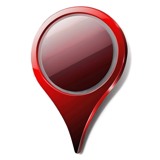 a red pointer icon on a white background